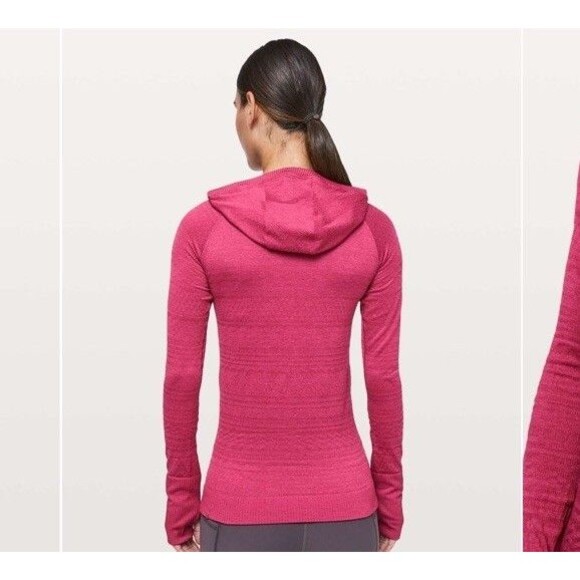 Lululemon Rest Less Hoodie 6 Textured Pullover Pink Body Skimming Running Gym - Picture 2 of 12